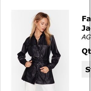 Nasty Gal Faux Leather Shacket
